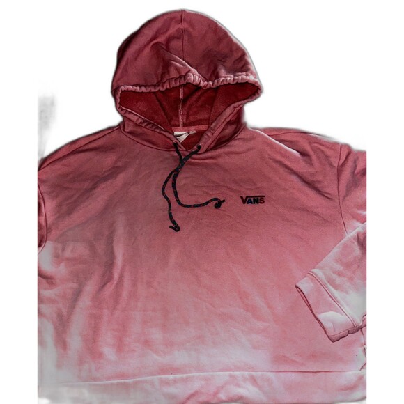 Vans Tops - Vans Cropped Pink Hoodie Women's Medium Pullover Logo Pocket Skater Streetwear